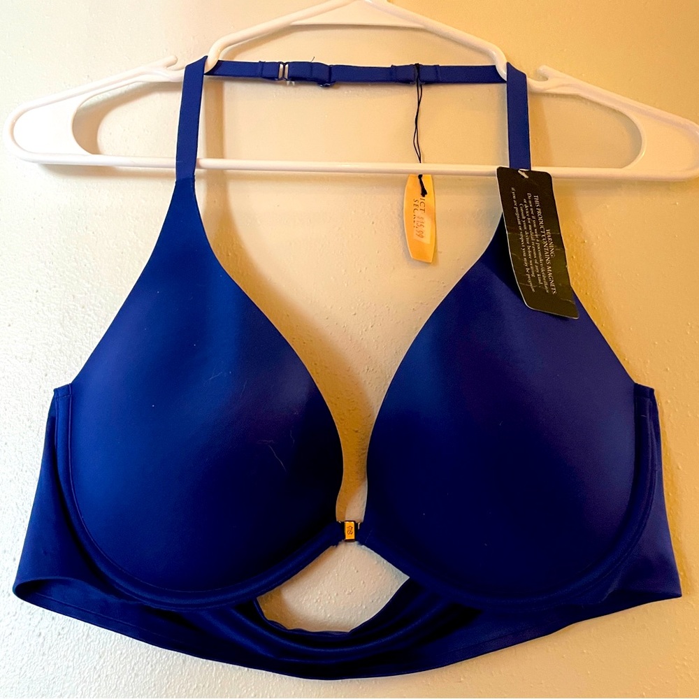 NWT Navy Halter Padded push up bra